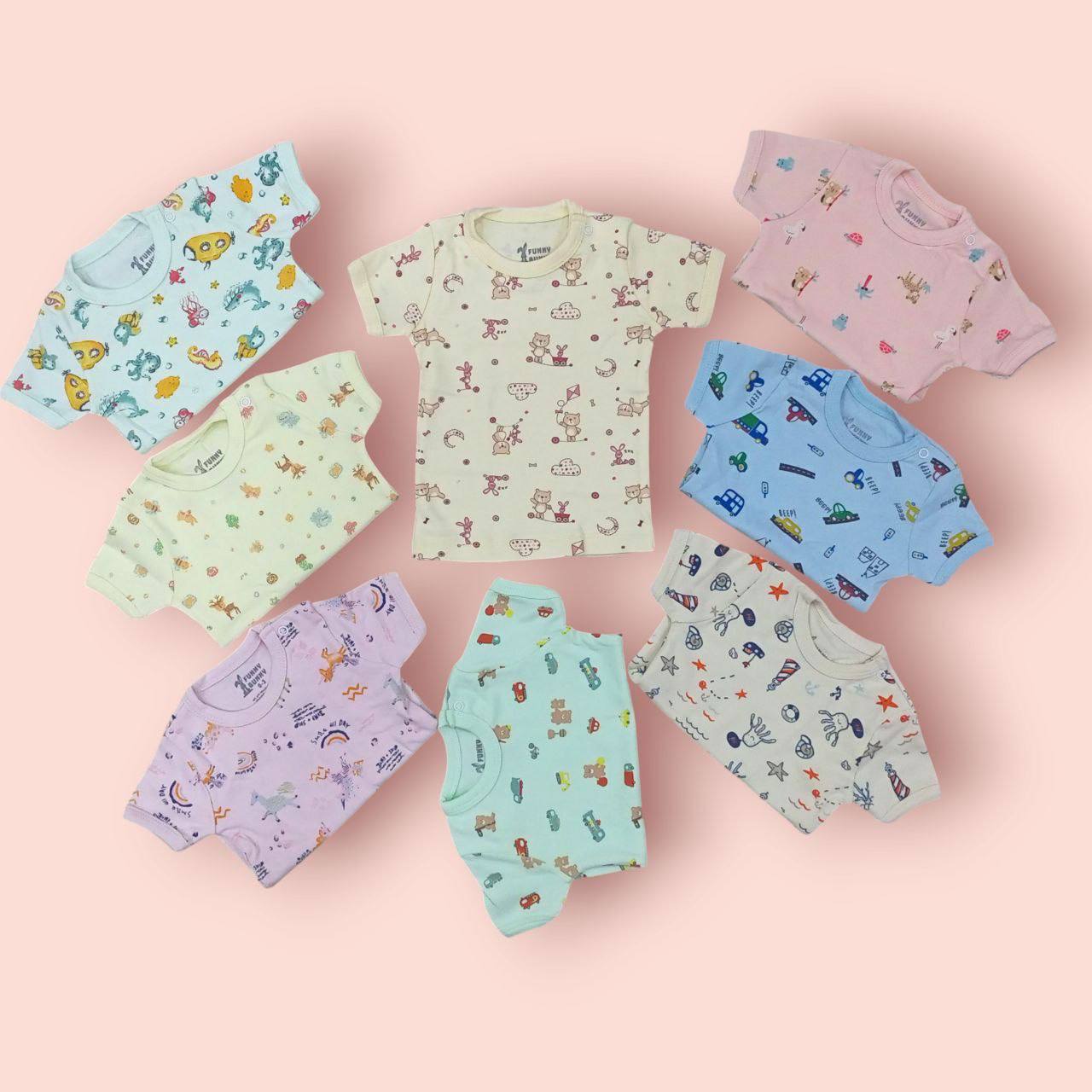 فانله نص كم ألوان مطبوع <span class=