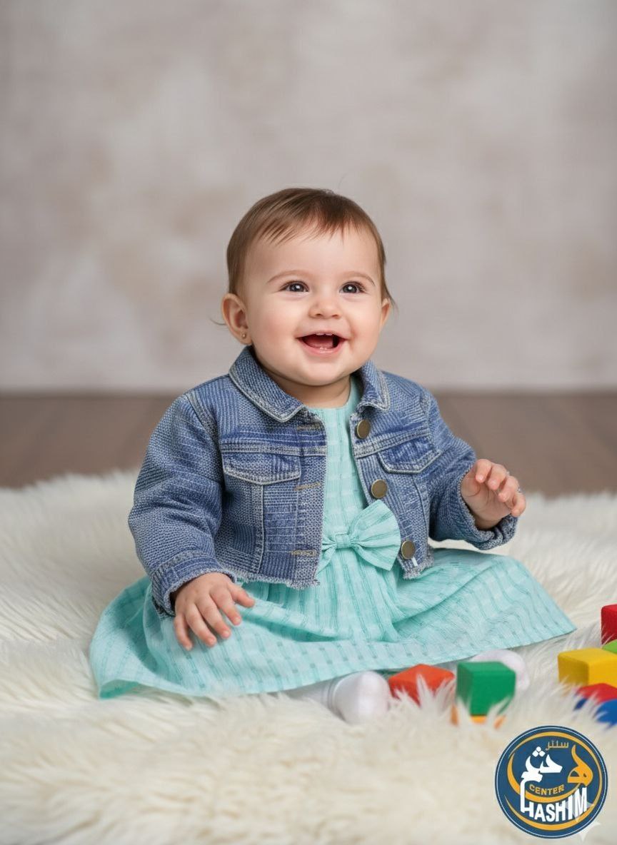 فستان 2ق جاكت جينز تطريز ورد <span class=